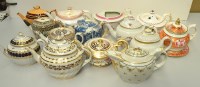 Lot 151 - Fourteen 19th Century teapots, various shapes...