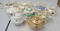 Lot 153 - Nine bulbous teapots, 19th Century, makers to...