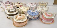 Lot 155 - Eleven London shaped teapots, 19th Century,...