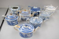 Lot 172 - A 19th Century blue transfer printed teapots,...