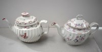 Lot 180 - Two hard paste teapots, c.1800, of oval reeded...