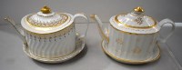 Lot 181 - Two Pattern Book oval teapots on stands,...