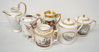 Lot 189 - Six Continental tea and coffee ware (two...