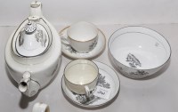 Lot 241 - Possibly Newhall, black printed tea ware of...