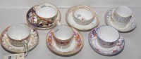 Lot 253 - Six specimen tea cups and saucers, by Ridgeway,...