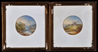 Lot 81 - Thomas Harper - figures by a castle, and...