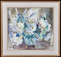 Lot 108 - Marcella Smith - a flower arrangement in a...