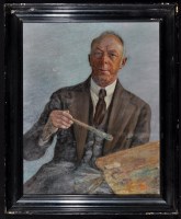 Lot 138 - M*** Hubbuk - a portrait of the Artist with...