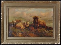 Lot 157 - William Woodhouse - highland cattle on a...
