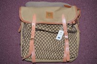 Lot 440 - Fisherman's tackle bag in leather trimmed...