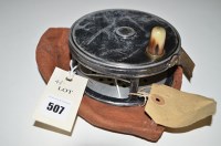 Lot 507 - A vintage alloy 4 1/2in. salmon fly reel, horn...