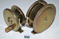 Lot 552 - An all brass 3 1/2in. diameter fly fishing...