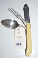 Lot 589 - A 19th Century folding pocket knife with knife...