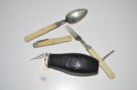 Lot 590 - Jacob Munch: a campaign folding knife, fork...