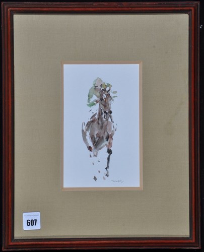 Lot 607 - Jonathan Trowell - a galloping racehorse,...