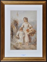 Lot 670 - Attributed to Octavius Oakley, RWS - two girls...