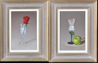 Lot 674 - **** Casas - wine glass with apple; and wine...