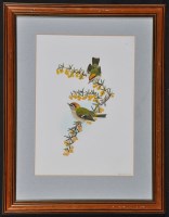 Lot 679 - James Alder - Goldcrests on a shrub, signed...