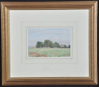 Lot 691 - Dickson Clark - farm scene with haystacks,...