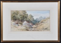 Lot 699 - E*** Reed - cottage scene with river and...