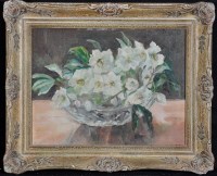 Lot 717 - Mary Seaton - still-life study of flowers in a...