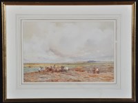 Lot 735 - Claude Hayes, RI - ''Hay Making In Norfolk'',...