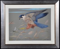 Lot 751 - Ralston Gudgeon - a hawk and a dragonfly,...