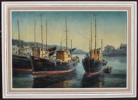 Lot 763 - Samuel Burden - ''Resting Fishing Boats'',...