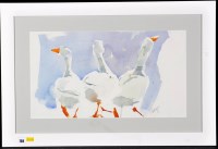 Lot 788 - Mary Ann Rogers - three geese, signed,...