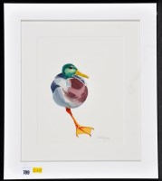 Lot 789 - Mary Ann Rogers - a mallard duck, signed,...