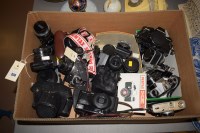 Lot 336 - A collection of cameras, to include: Pentax ME...