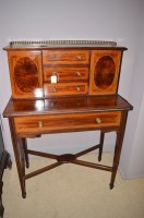 Lot 764 - An Edwardian inlaid mahogany bonheur du jour,...