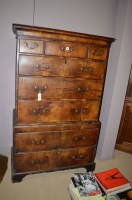 Lot 766 - A George III walnut chest-on-chest with flared...