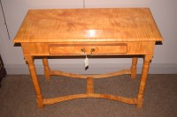 Lot 766 - A modern sycamore and walnut side table,...