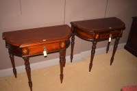 Lot 787 - A pair of reproduction mahogany side tables,...