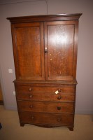 Lot 791 - An 19th Century oak secretaire cabinet, the...