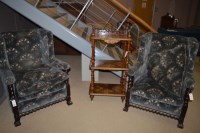 Lot 681 - A pair of early 20th Century wing back...