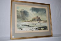 Lot 1642 - A watercolour, by Ronald Moore - Bamburgh...