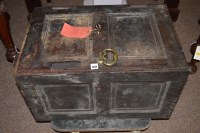Lot 1749 - A 19th Century heavy cast iron safe or strong...
