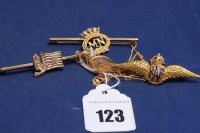 Lot 123 - A 9ct yellow gold Royal Air Force brooch with...
