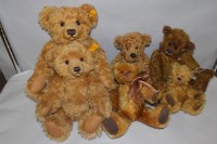 Lot 380 - Teddy bears to include two Steiff mohair bears...