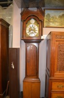 Lot 843 - A 19th Century oak longcase clock with brass...