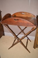Lot 900 - A 19th Century mahogany folding butlers tray...