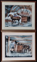 Lot 100 - Ron Gribbons (fl.1942-1991) Pit ponies working...