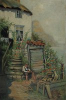 Lot 120 - James Watson (1851-1936) A cottage on the...