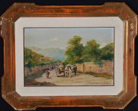 Lot 168 - Silvio Poma (Italian 1840-1932) A horse cart...