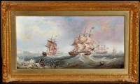 Lot 178 - John Scott (1802-1885) Sailing ships off a...
