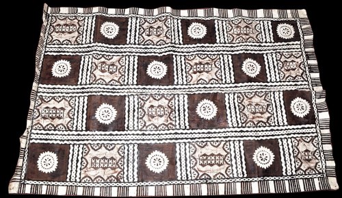 Lot 221 - A 20th Century Tongan tapa cloth wall hanging,...