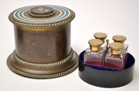 Lot 257 - A 19th Century brass scent bottle box, the...