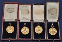 Lot 285 - A 14ct. yellow gold and enamel medal for The...
